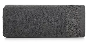 Ręcznik do rąk 30x50 cm bawełniany kolor stalowy z ozdobną błyszczącą bordiurą 500 g/m2 MARGO Eurofirany