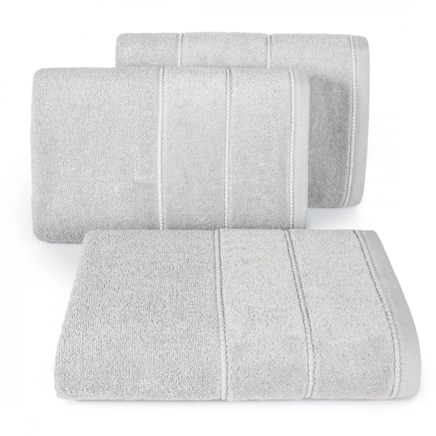 Ręcznik do rąk 30x50 cm bawełniany kolor stalowy z welwetową bordiurą 500 g/m2 JESSI Eurofirany