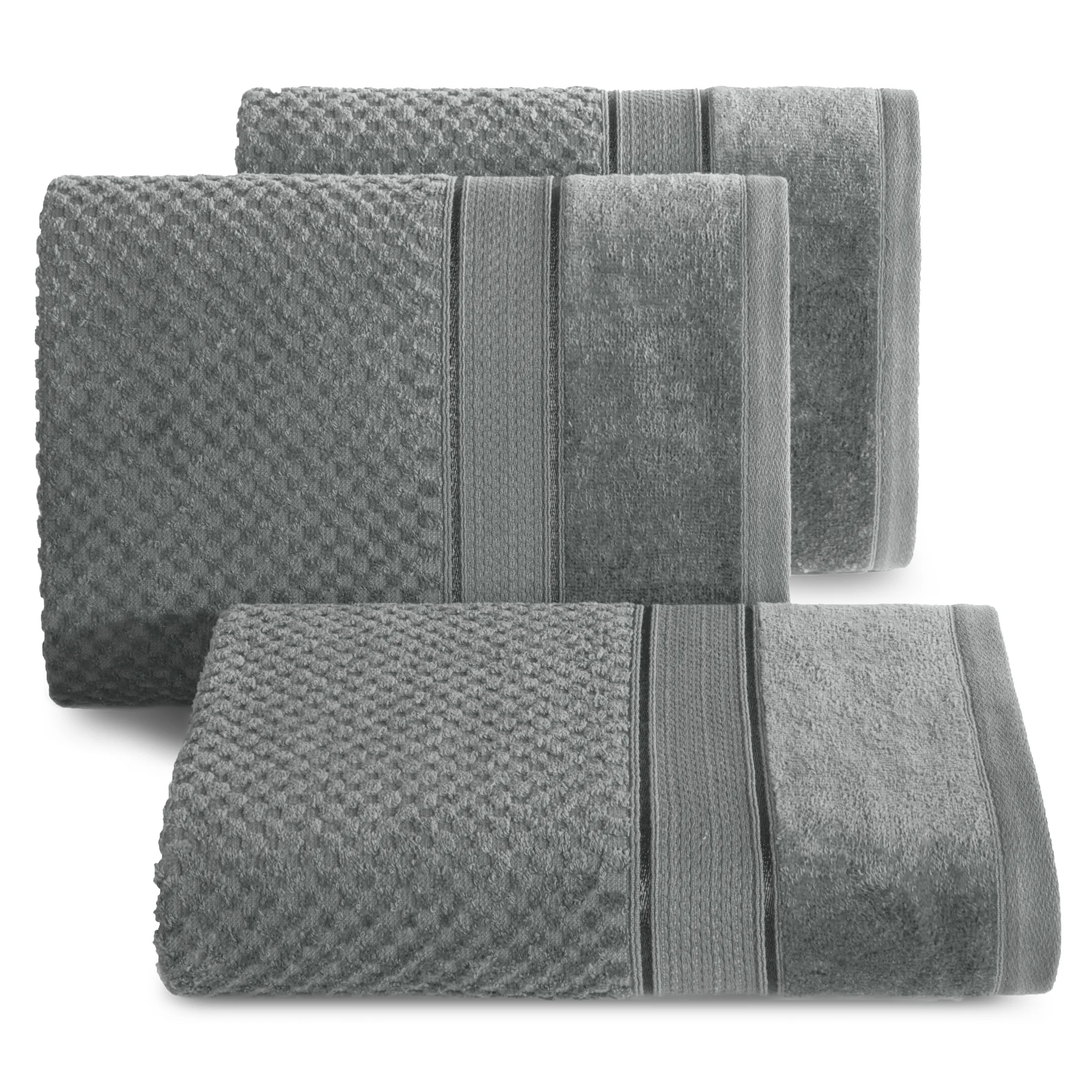 Ręcznik do rąk 30x50 cm bawełniany kolor stalowy z welwetową bordiurą 500 g/m2 JESSI Eurofirany
