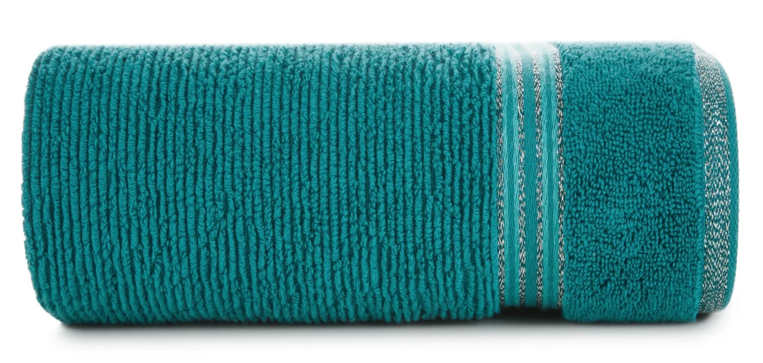 Ręcznik do rąk 30x50 cm bawełniany kolor turkusowy z błyszczącą bordiurą 530 g/m2 FILON Eurofirany