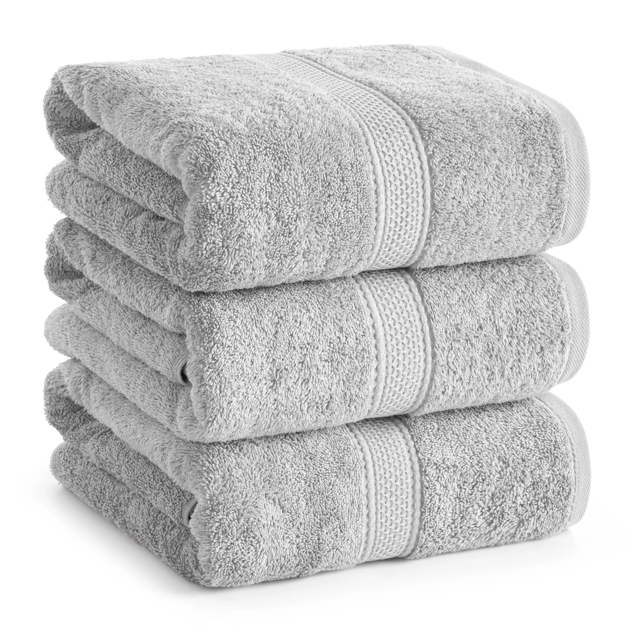 Ręcznik do rąk 30x50 cm z bawełny egipskiej kolor srebrny z ozdobną bordiura 600 g/m2 MINDY - Eurofirany Premium