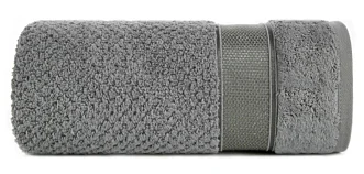 Ręcznik do rąk 30x50 cm z włókna bambusowego kolor stalowy z błyszczącą bordiurą 500 g/m2 MILAN 2 Eurofirany