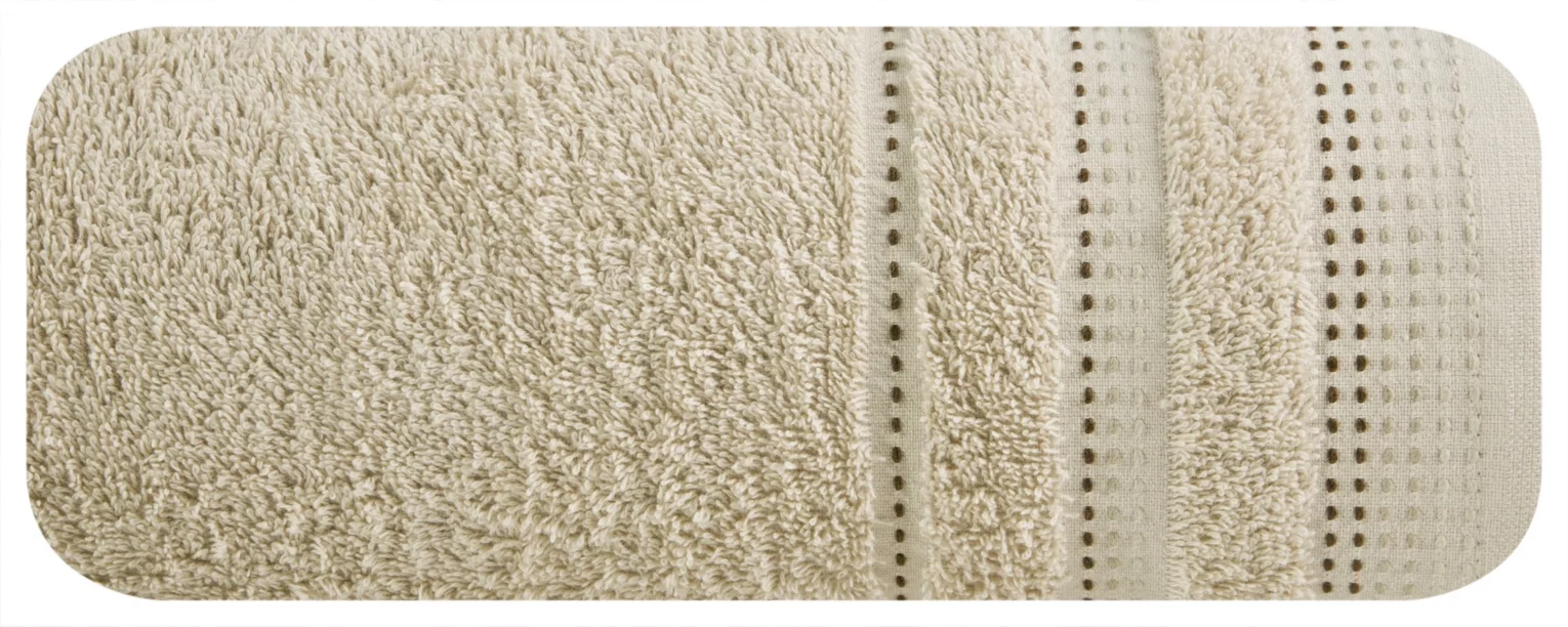 Ręcznik do rąk 50x90 cm bawełniany kolor beżowy z ozdobnym stebnowaniem 500 g/m2 POLA Eurofirany