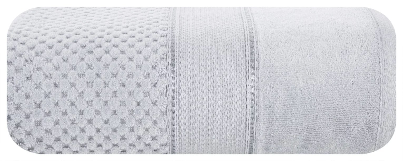 Ręcznik do rąk 50x90 cm bawełniany kolor srebrny z welwetową bordiurą 500 g/m2 JESSI Eurofirany