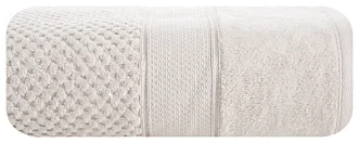Ręcznik do rąk 70x140 cm bawełniany kolor beżowy z welwetową bordiurą 500 g/m2 JESSI Eurofirany