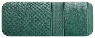 Ręcznik do rąk 70x140 cm bawełniany kolor ciemnozielony z welwetową bordiurą 500 g/m2 JESSI Eurofirany