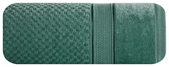 Ręcznik do rąk 70x140 cm bawełniany kolor ciemnozielony z welwetową bordiurą 500 g/m2 JESSI Eurofirany