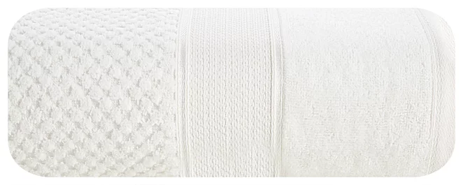 Ręcznik do rąk 70x140 cm bawełniany kolor kremowy z welwetową bordiurą 500 g/m2 JESSI Eurofirany