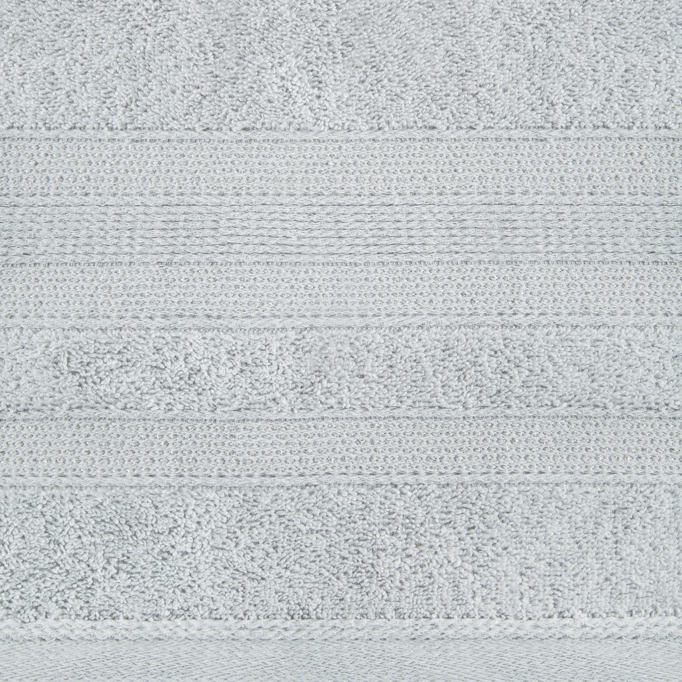 Ręcznik do rąk bawełniany 30x50 cm kolor srebrny zdobiony błyszczącymi paseczkami JUDY1 Eurofirany