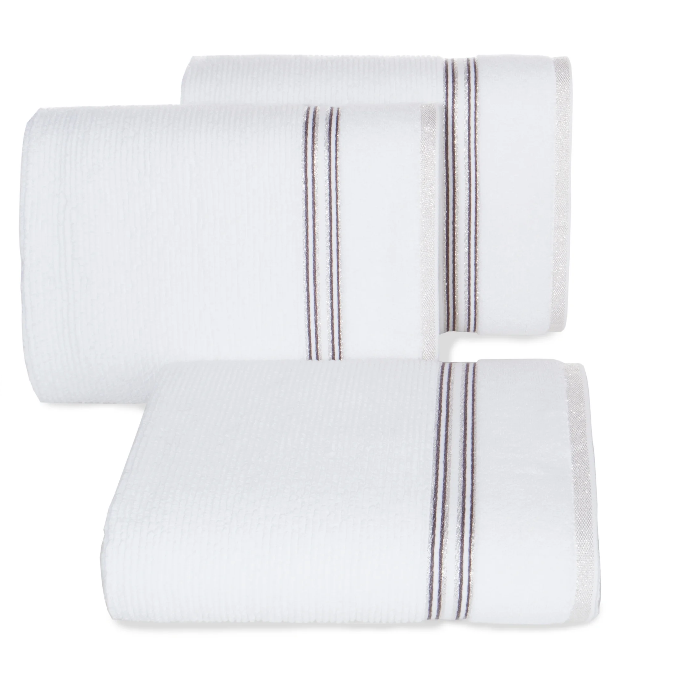 Ręcznik kąpielowy 50x90 cm bawełniany kolor biały z błyszczącą bordiurą 530 g/m2 FILON Eurofirany