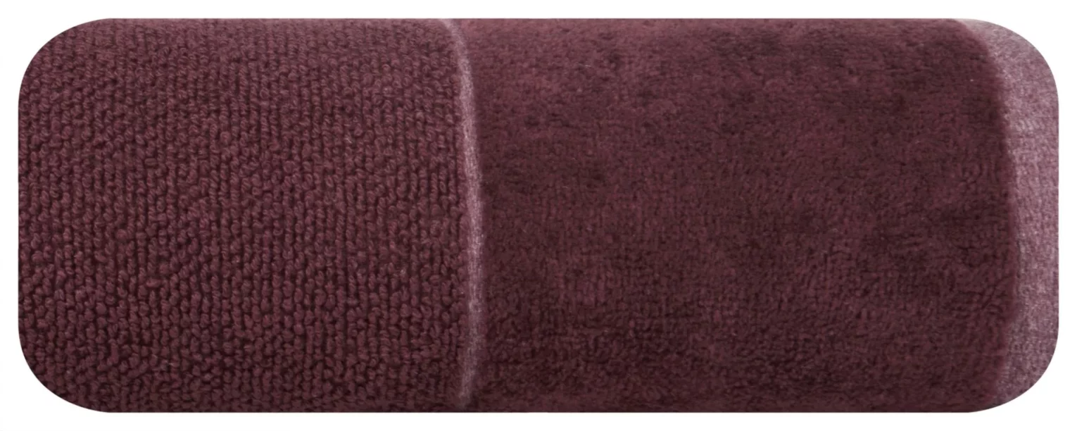 Ręcznik kąpielowy 50x90 cm bawełniany kolor bordowy z bordiurą z weluru 500 g/m2 LUCY Eurofirany