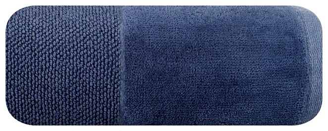Ręcznik kąpielowy 50x90 cm bawełniany kolor granatowy z bordiurą z weluru 500 g/m2 LUCY Eurofirany