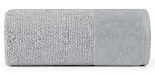 Ręcznik kąpielowy 50x90 cm bawełniany kolor jasnoszary z bordiurą z weluru 500 g/m2 LUCY Eurofirany
