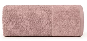Ręcznik kąpielowy 50x90 cm bawełniany kolor pudrowy z bordiurą z weluru 500 g/m2 LUCY Eurofirany