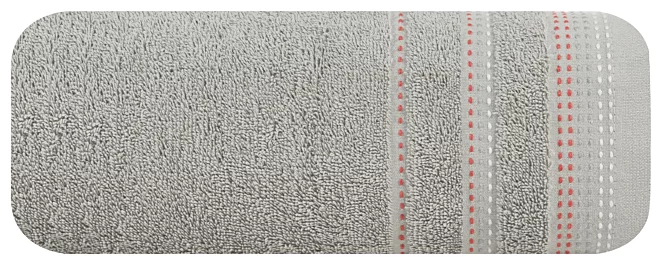 Ręcznik kąpielowy 50x90 cm bawełniany kolor srebrny z ozdobnym stębnowaniem 500 g/m2 POLA Eurofirany