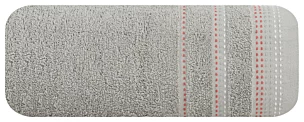 Ręcznik kąpielowy 50x90 cm bawełniany kolor srebrny z ozdobnym stębnowaniem 500 g/m2 POLA Eurofirany