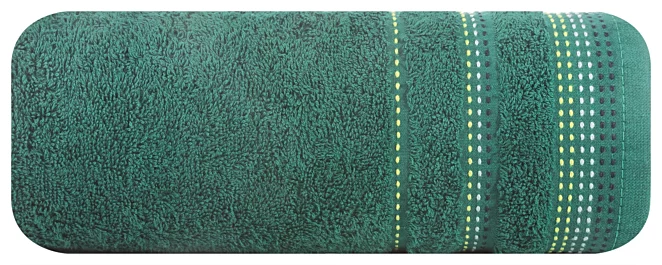 Ręcznik kąpielowy 70x140 cm bawełniany kolor butelkowo zielony z ozdobnym stębnowaniem 500 g/m2 POLA Eurofirany