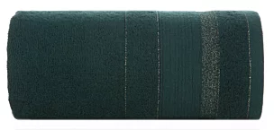 Ręcznik kąpielowy 70x140 cm bawełniany kolor ciemnozielony w pasy przetykany błyszczącą nicią 500 g/m2 APRIL Eurofirany