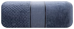 Ręcznik kąpielowy 70x140 cm bawełniany kolor granatowy z welwetową bordiurą 500 g/m2 JESSI Eurofirany