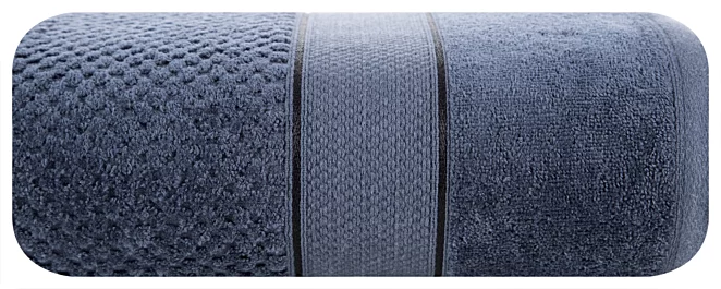 Ręcznik kąpielowy 70x140 cm bawełniany kolor granatowy z welwetową bordiurą 500 g/m2 JESSI Eurofirany