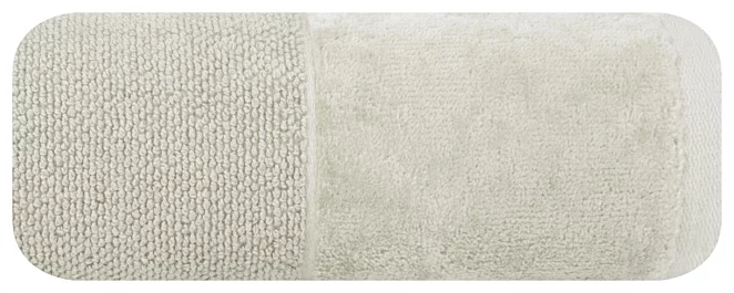 Ręcznik kąpielowy 70x140 cm bawełniany kolor kremowy z bordiurą z weluru 500 g/m2 LUCY Eurofirany