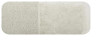 Ręcznik kąpielowy 70x140 cm bawełniany kolor kremowy z bordiurą z weluru 500 g/m2 LUCY Eurofirany
