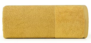 Ręcznik kąpielowy 70x140 cm bawełniany kolor musztardowy z bordiurą z weluru 500 g/m2 LUCY Eurofirany