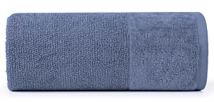 Ręcznik kąpielowy 70x140 cm bawełniany kolor niebieski z bordiurą z weluru 500 g/m2 LUCY Eurofirany