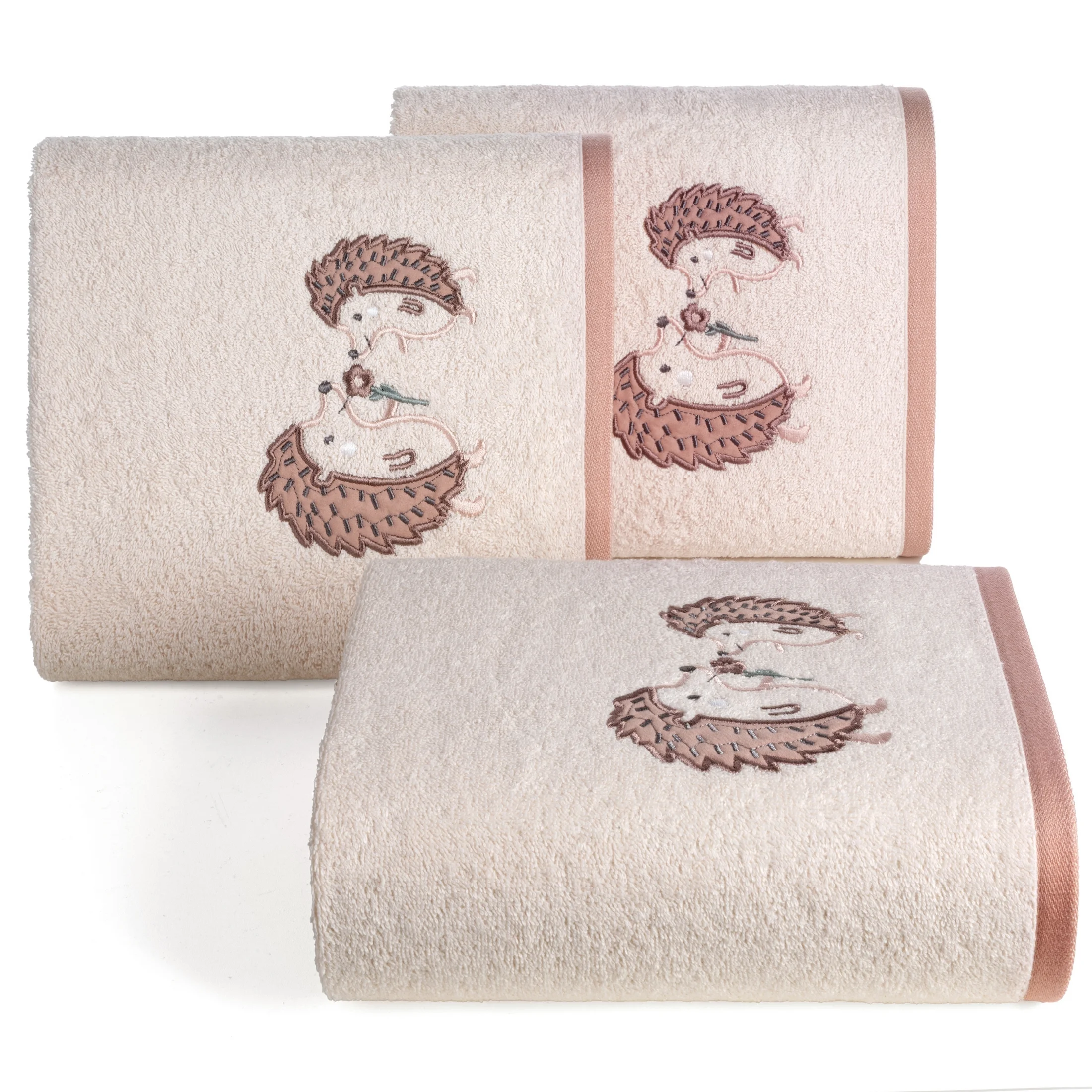 Ręcznik kąpielowy dziecięcy 100x100 cm bawełniany kolor różowy 350g/m2 z kapturem BABY 68 Eurofirany