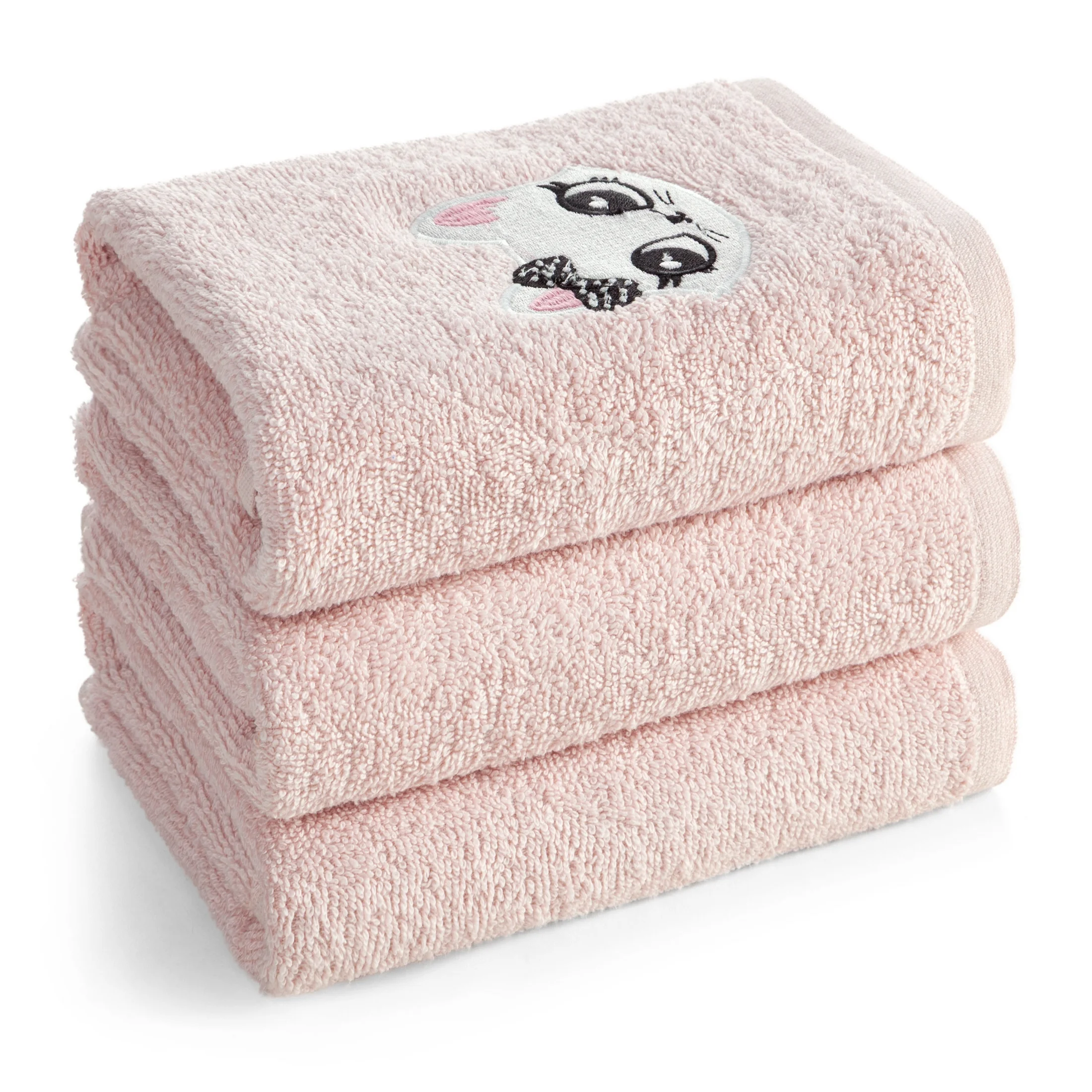 Ręcznik kąpielowy dziecięcy 50x90 cm bawełniany kolor różowy z haftem misia 450 g/m2 BABY 72 Eurofirany
