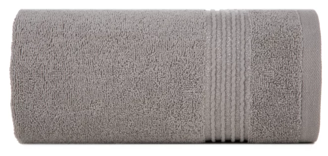 Ręcznik do rąk 30x50 cm bawełniany kolor szary zdobiony paseczkami 500 g/m2 LILA Eurofirany