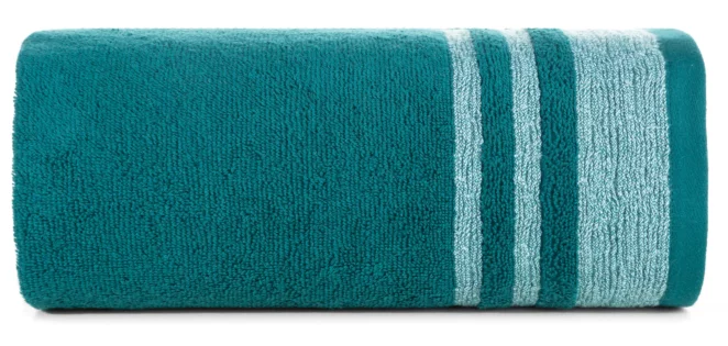 Ręcznik do rąk 30x50 cm bawełniany kolor ciemnoturkusowy z ozdobną bordiurą 500 g/m2 MERY Eurofirany