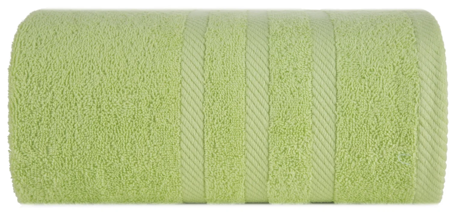 Ręcznik kąpielowy 100x150 cm bawełniany kolor jasnozielony z ozdobną bordiurą 500 g/m2 MILO Eurofirany