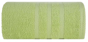 Ręcznik kąpielowy 100x150 cm bawełniany kolor jasnozielony z ozdobną bordiurą 500 g/m2 MILO Eurofirany