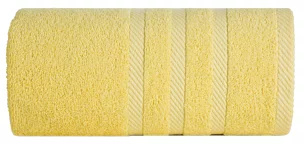 Ręcznik kąpielowy 100x150 cm bawełniany kolor żółty z ozdobną bordiurą 500 g/m2 MILO Eurofirany