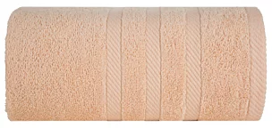 Ręcznik do rąk 30x50 cm bawełniany kolor jasnopomarańczowy z ozdobną bordiurą 500 g/m2 MILO Eurofirany