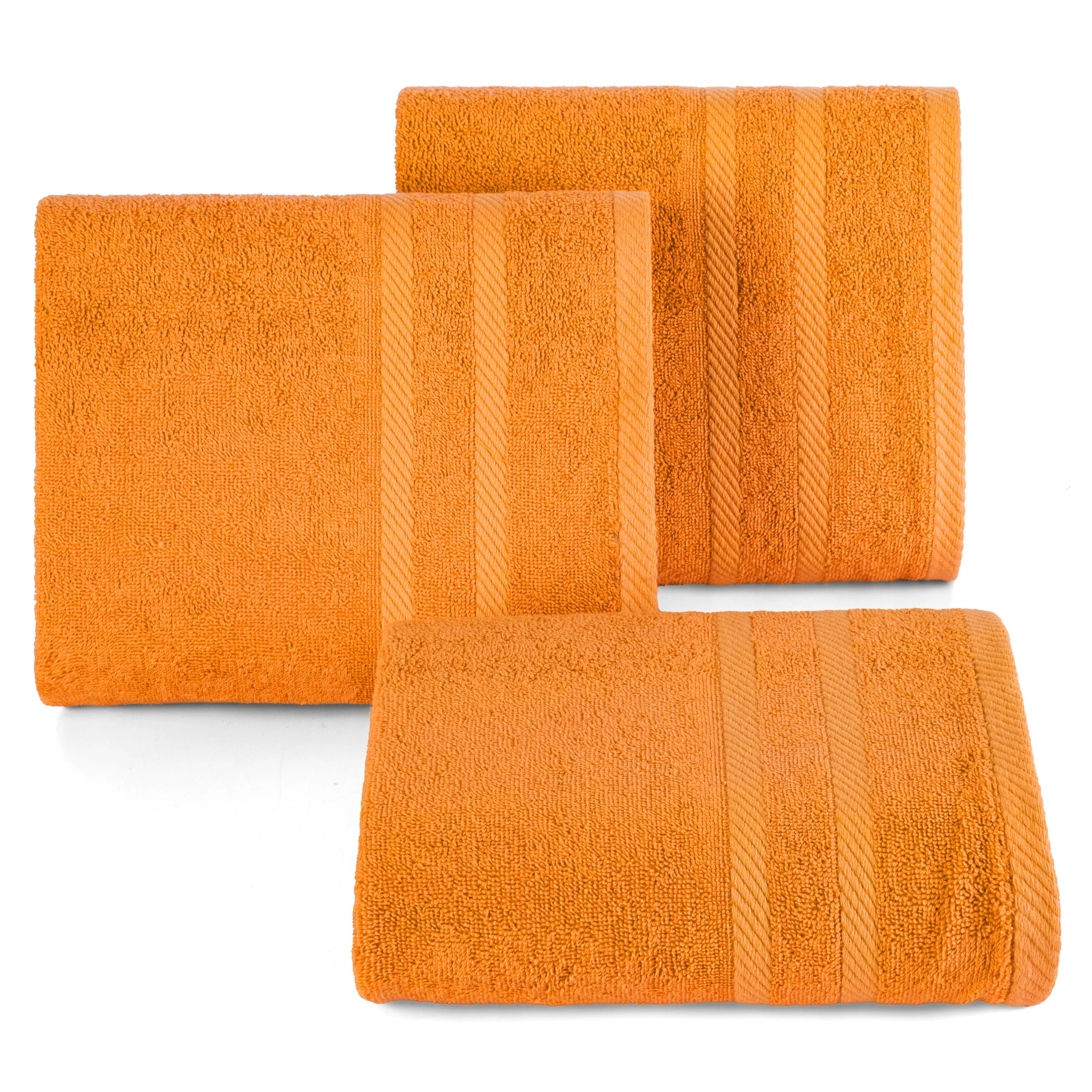 Ręcznik do rąk 30x50 cm bawełniany kolor pomarańczowy z ozdobną bordiurą 500 g/m2 MILO Eurofirany