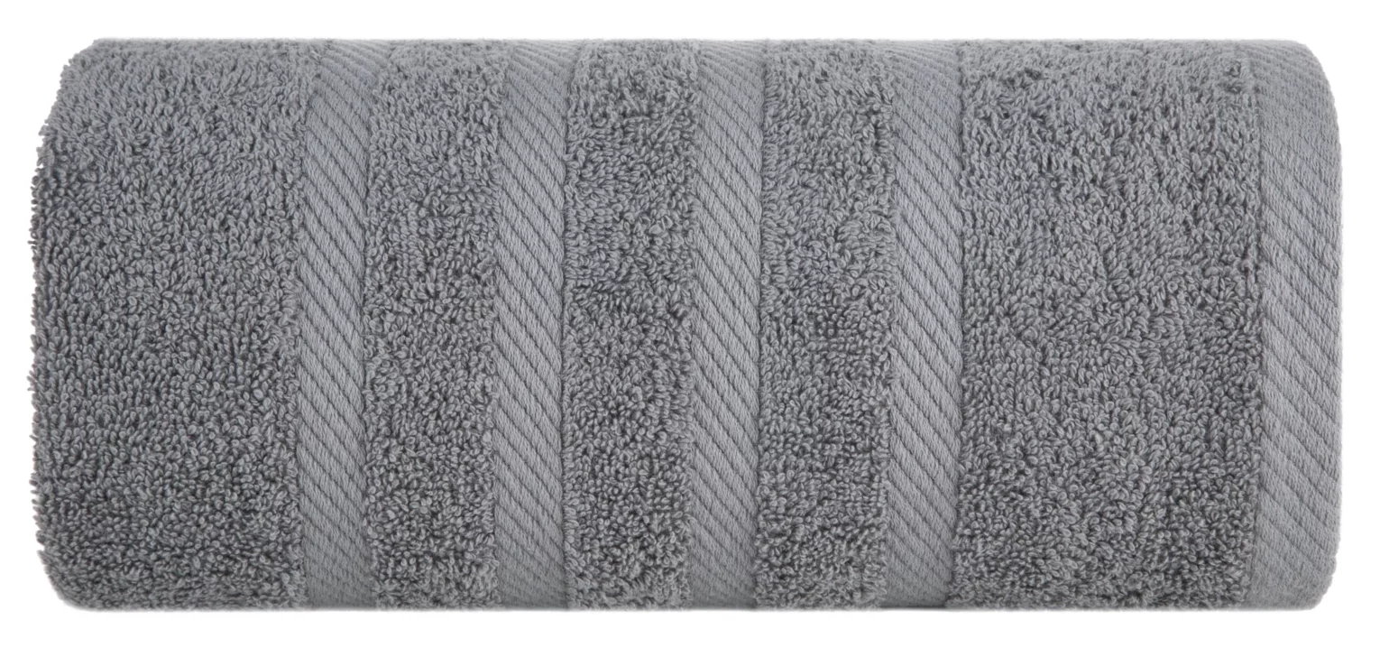 Ręcznik do rąk 30x50 cm bawełniany kolor stalowy z ozdobną bordiurą 500 g/m2 MILO Eurofirany