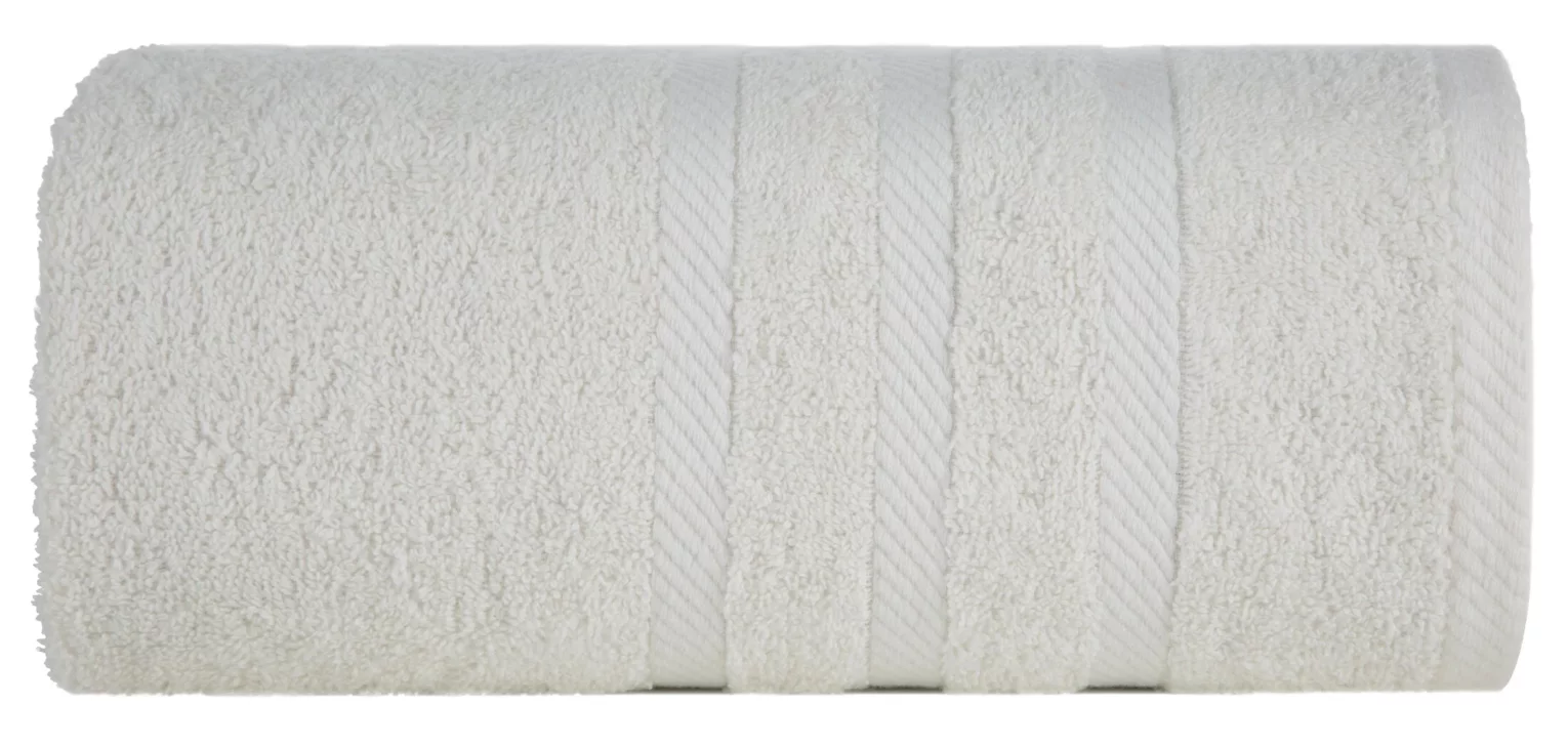 Ręcznik do rąk 30x50 cm bawełniany kolor kremowy z ozdobną bordiurą 500 g/m2 MILO Eurofirany