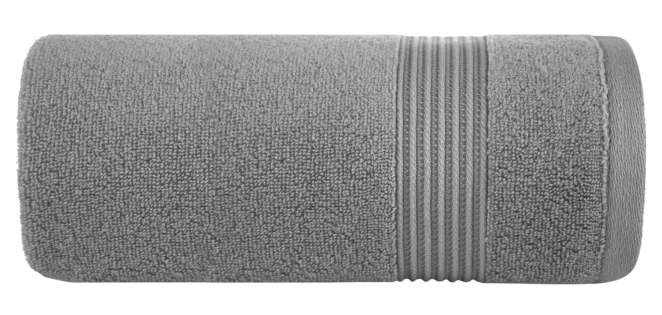 Ręcznik do rąk 30x50 cm bawełniany kolor stalowy 0 twist zdobiony paseczkami 550 g/m2 MOLLY Eurofirany