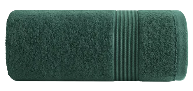 Ręcznik kąpielowy 50x90 cm bawełniany kolor zielony 0 twist zdobiony paseczkami 550 g/m2 MOLLY Eurofirany