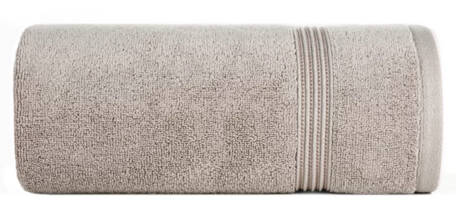 Ręcznik do rąk 30x50 cm bawełniany kolor beżowy 0 twist zdobiony paseczkami 550 g/m2 MOLLY Eurofirany