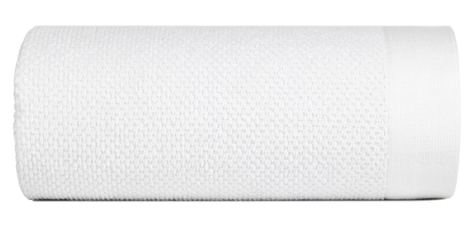 Ręcznik kąpielowy 70x140 cm bawełniany kolor biały o ryżowej strukturze 550 g/m2 RISO Eurofirany