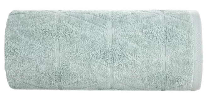Ręcznik kąpielowy 50X90 cm bawełniany kolor miętowy zdobiony geometrycznym wzorem 500 g/m2 SENDI Eurofirany
