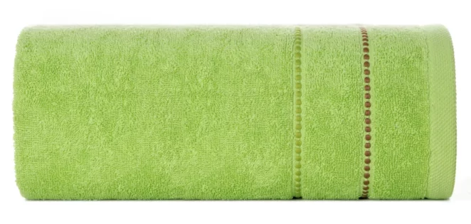 Ręcznik kąpielowy 70x140 cm bawełniany kolor jasnozielony z kontrastującymi paseczkami 500 g/m2 SUZI Eurofirany