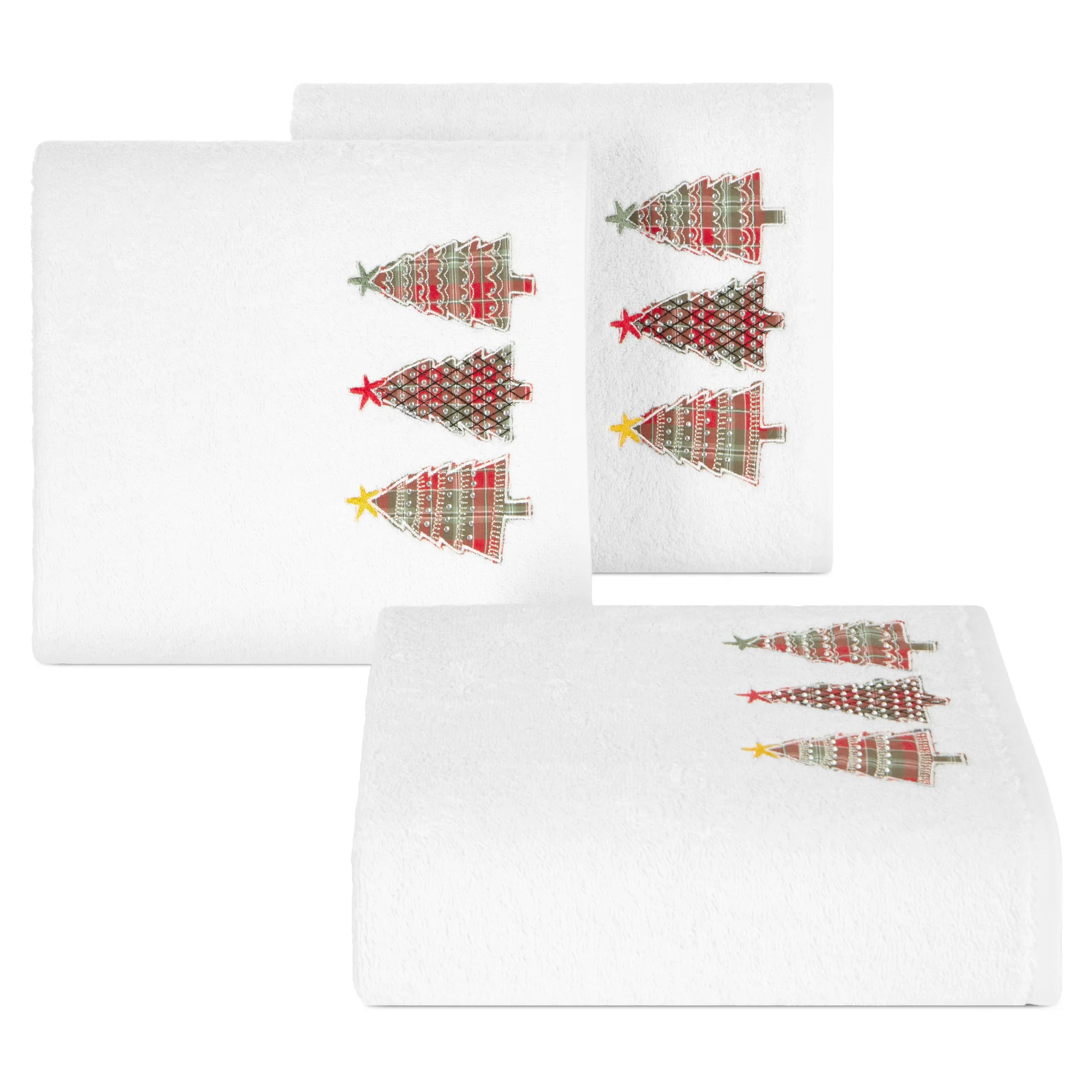 Ręcznik kąpielowy świąteczny 50X90 cm bawełniany kolor biały 450 g/m2 SANTA Eurofirany