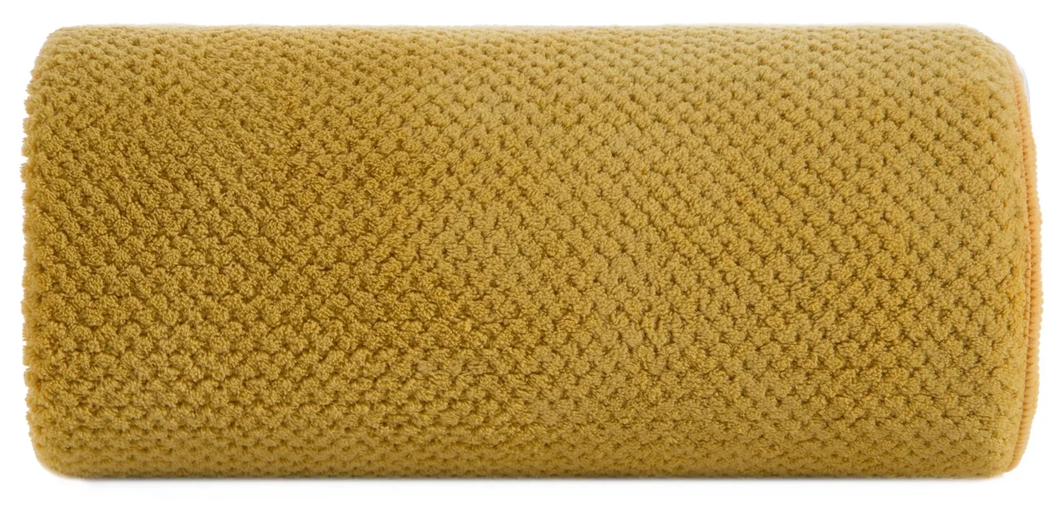 Ręcznik do rąk 30x50 cm szybkoschnący z mikrofibry kolor musztardowy o ryżowej strukturze 280 g/m2 ZOE 1 Eurofirany