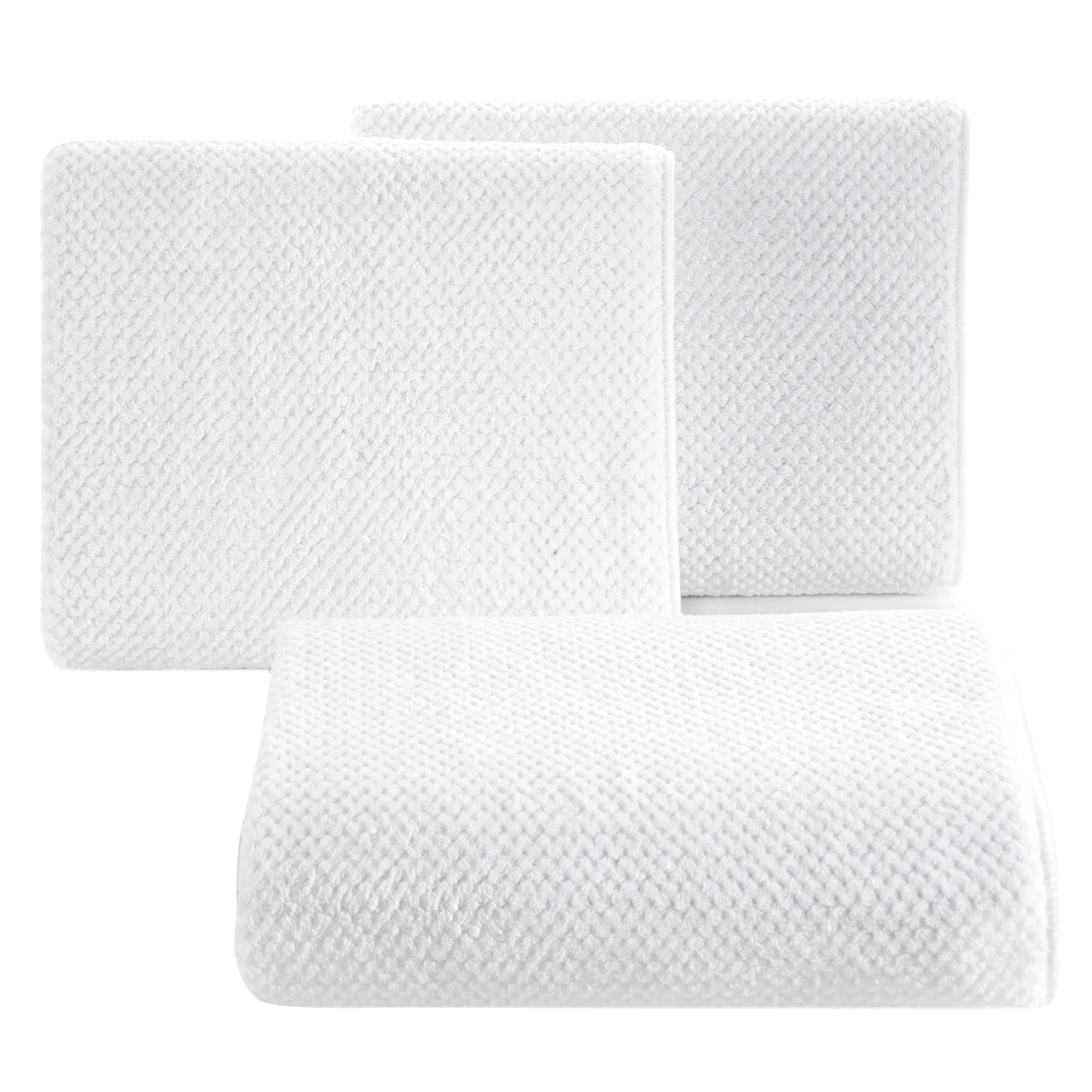 Ręcznik do rąk 30x50 cm szybkoschnący z mikrofibry kolor biały o ryżowej strukturze 280 g/m2 ZOE 1 Eurofirany