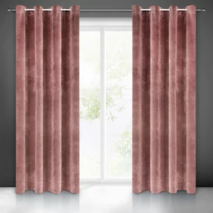 Zasłona ciemnoróżowa z ekskluzywnego matowego welwetu 140x250 cm przelotka RIA Diva Line Eurofirany