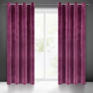 Zasłona ciemnofioletowa z ekskluzywnego matowego welwetu 140x250 cm przelotka RIA Diva Line Eurofirany